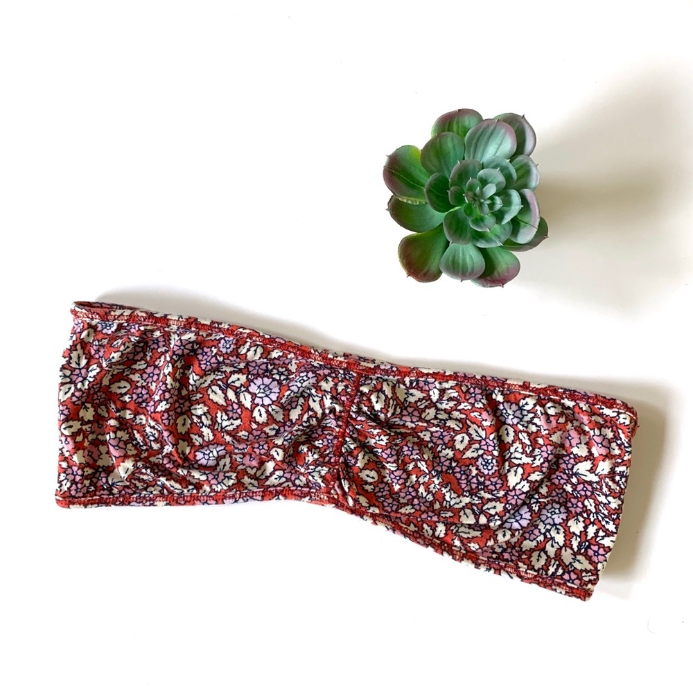 American Eagle Floral Red Pink Bandeau